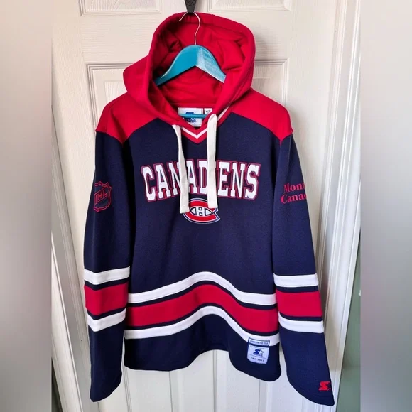 Montreal Canadiens Starter Fleece Lined Pullover Hoodie Size Medium NWOT - Picture 2 of 13